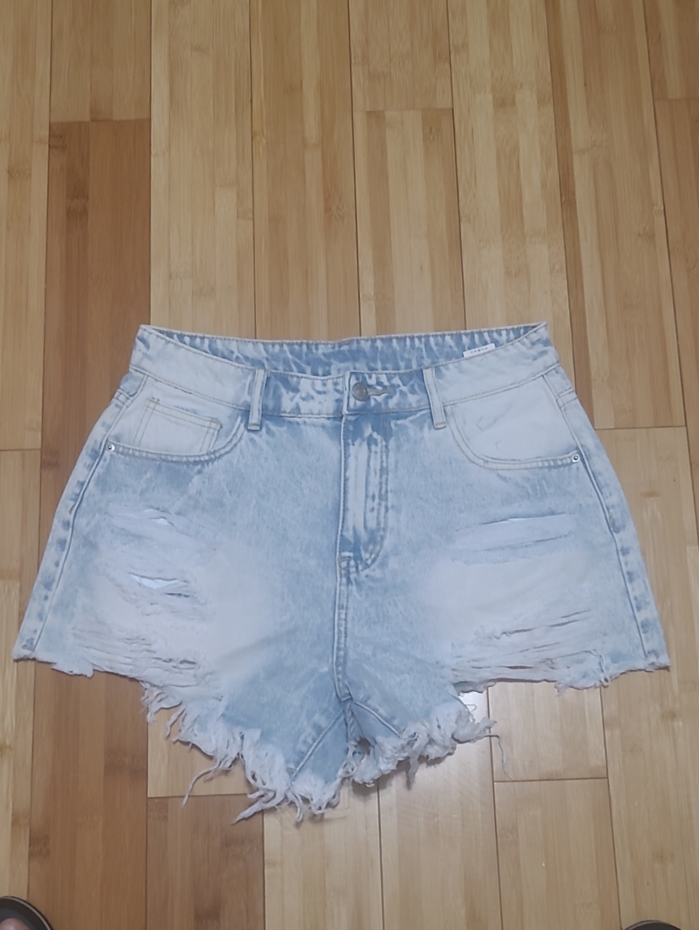 Light Wash Distressed Women's Denim Shorts